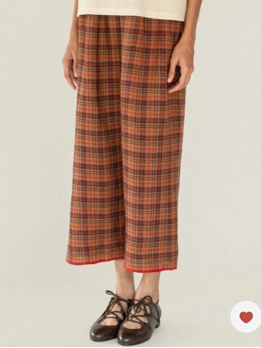 Runaway Bicycle trousers, red gingham, size small, 100% cotton